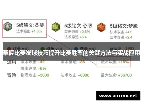 掌握比赛发球技巧提升比赛胜率的关键方法与实战应用