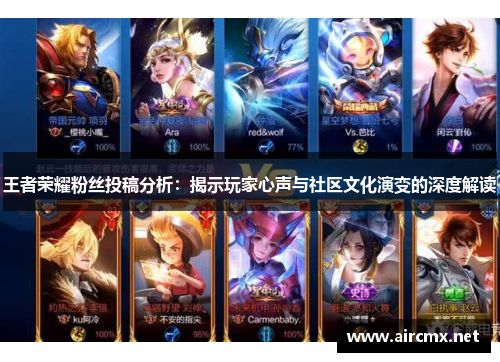 王者荣耀粉丝投稿分析：揭示玩家心声与社区文化演变的深度解读